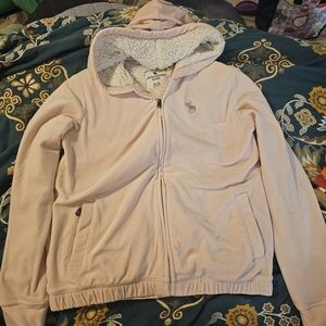 Abercrombie Kids Pink Sherpa-Lined Hoodie
